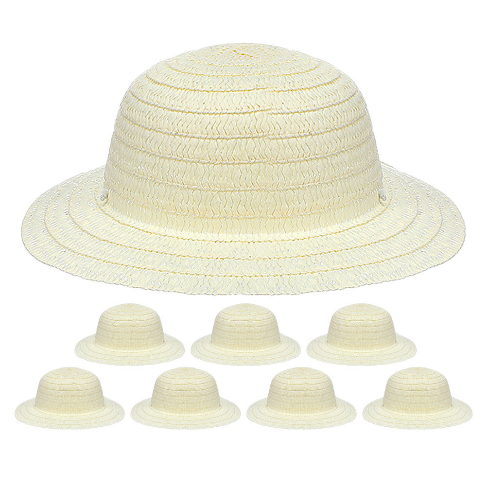 8Pcs DIY Kids Straw Hats White - Painting Supplies review and price