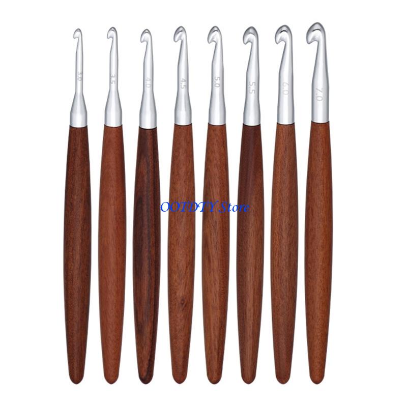 367A 8Pcs Wooden Handle Croche - Wooden Crochet Hooks Ergonomic Handle review and price