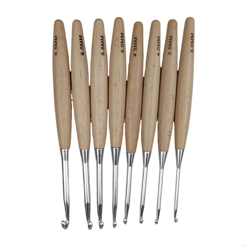 8Pcs Ergonomic Crochet Hook fo - Wooden Crochet Hooks Ergonomic Handle review and price