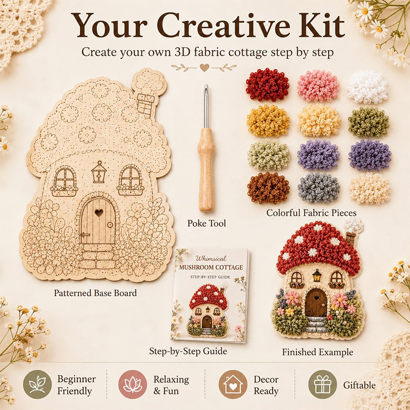 3D Mushroom House Poke Art DIY - Craft Tools review and price