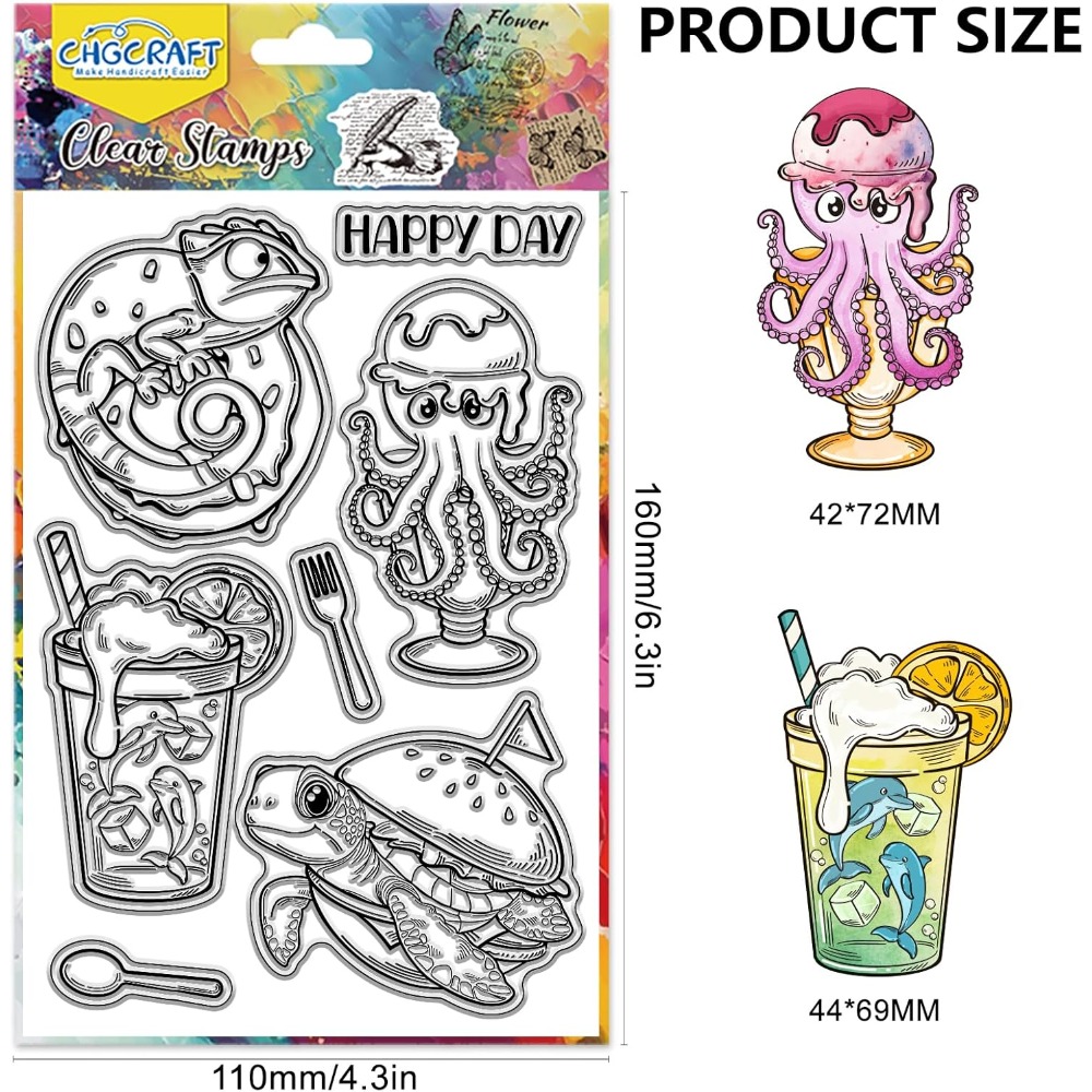 Marine Animal Clear Stamps Tur - Clear Silicone Stamps For Card Making review and price