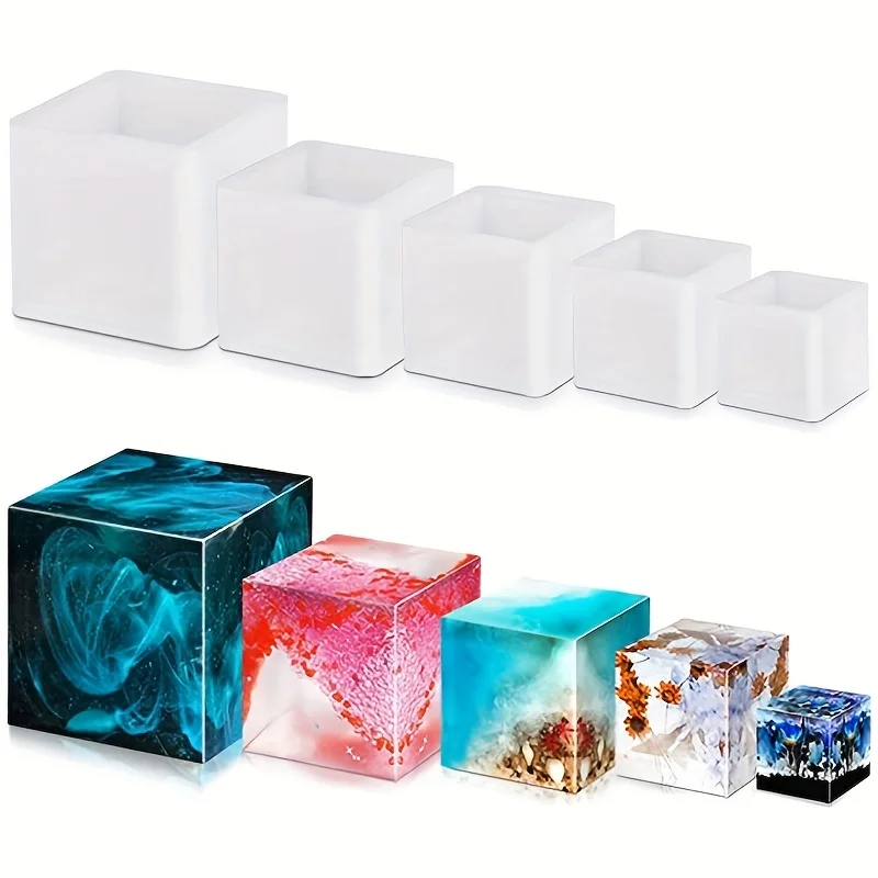 5 pcs Square Resin Mold Silico - Silicone Epoxy Resin Molds Set review and price