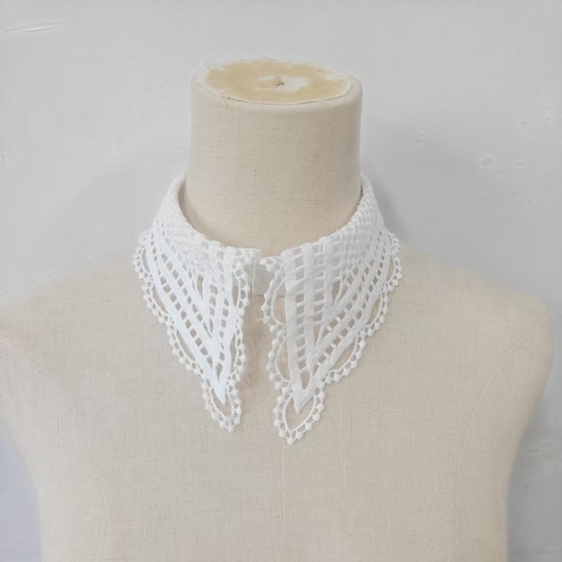 Lady White Ruffled False Colla - Embroidery review and price