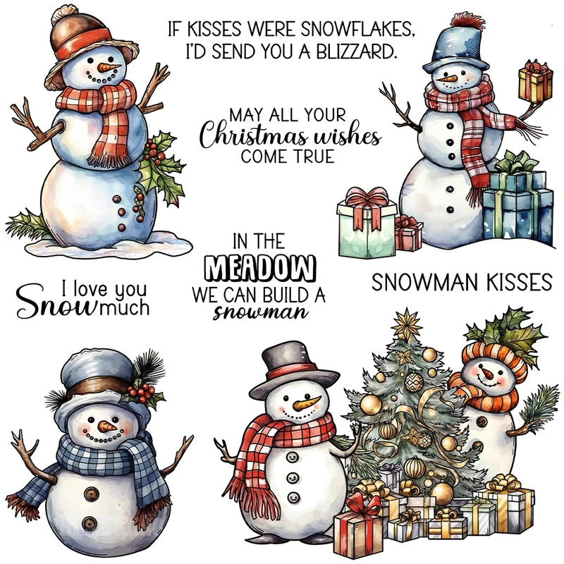 Winter Snowman Christmas Cutti - Clear Silicone Stamps For Card Making review and price